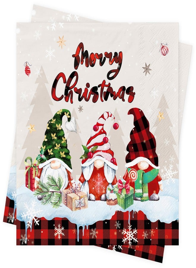 AFYHH Christmas Napkins Decorations 100Pcs Paper Xmas Serviettes Disposable Tissue Napkin Merry Party Tablewear Accessories Decor - Image 1